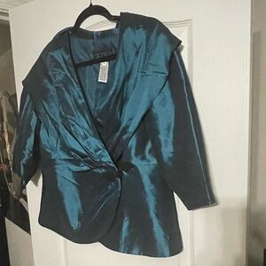NWOT This elegant piece is a stretch taffeta blouse by Alex Evenings